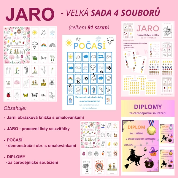 JARO - velká sada 4 souborů (91 stran)