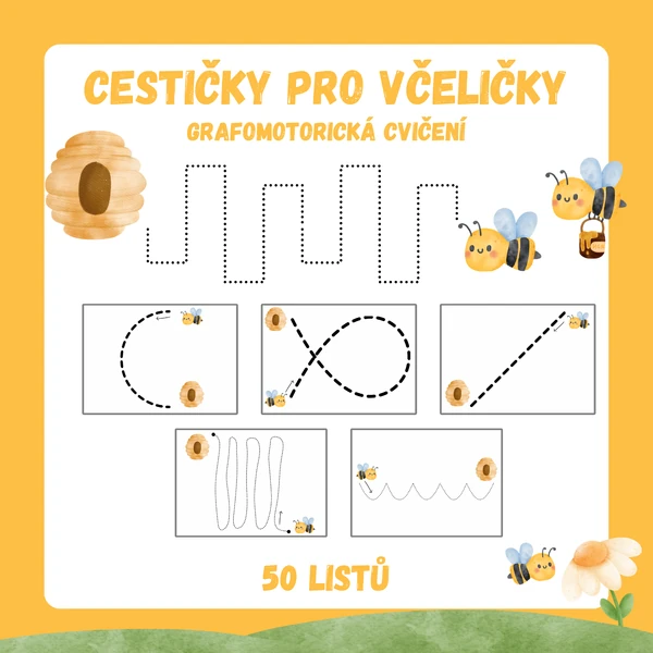 Cestičky pro včeličky (grafomotorická cvičení)