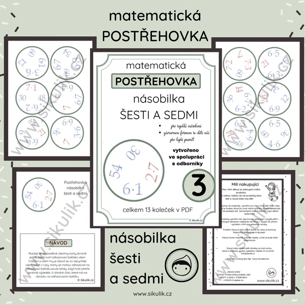 MATEMATICKÁ Postřehovka 3 - NÁSOBILKA 6,7