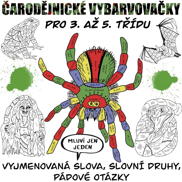Čarodějnické vybarvovačky pro 3. až 5. třídu (slovní druhy, vyjmenovaná slova, pádové otázky)