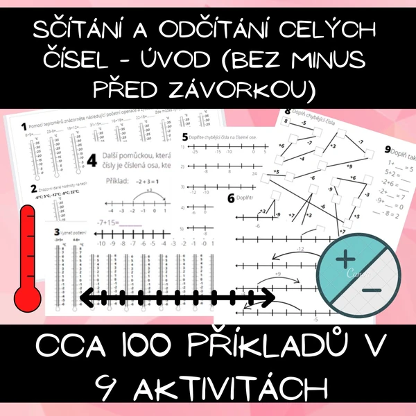 Sčítání a odčítání celých čísel - úvod (bez minus před závorkou)