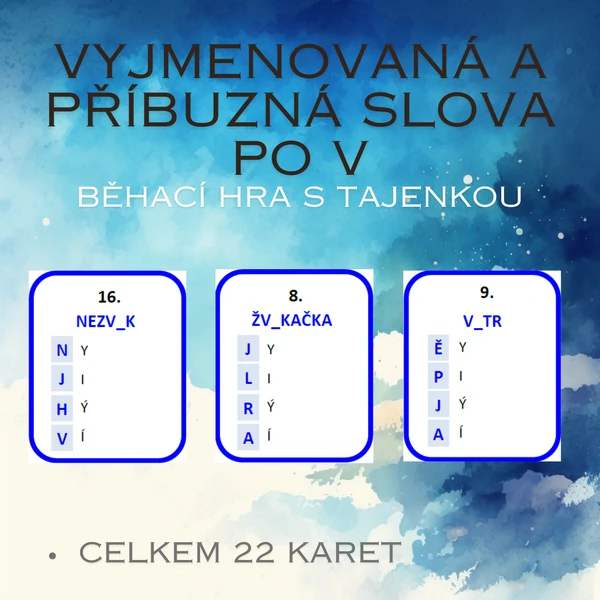 Vyjmenovaná a příbuzná slova po V - běhací hra s tajenkou