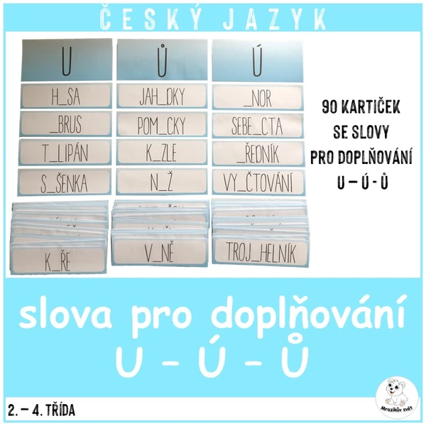 Slova pro doplňování u/ú/ů