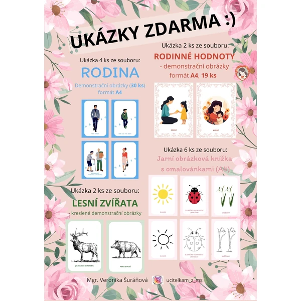 UKÁZKY ZDARMA (Rodina, Rodinné hodnoty, Lesní zvířata, Jarní obrázková knížka s omalovánkami)