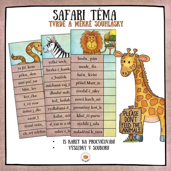 Tvrdé a měkké souhlásky - Safari