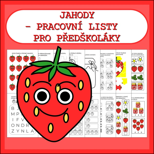 JAHODY - PRACOVNÍ LISTY PRO PŘEDŠKOLÁKY