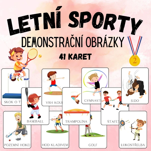 Letní sporty - demonstrační obrázky