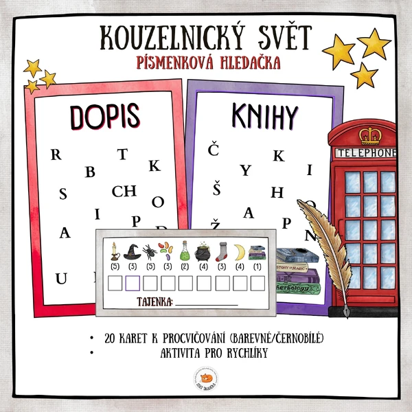 Písmenková hledačka - Kouzelnický svět
