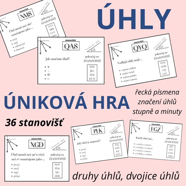 Úniková hra - úhly