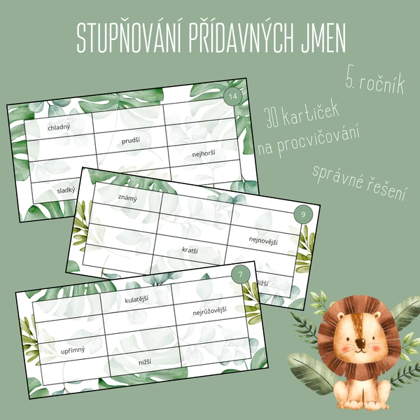Přídavná jména - stupňování