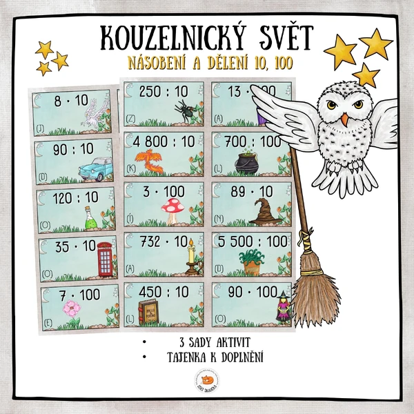 Násobení, dělení 10, 100 - Kouzelnický svět