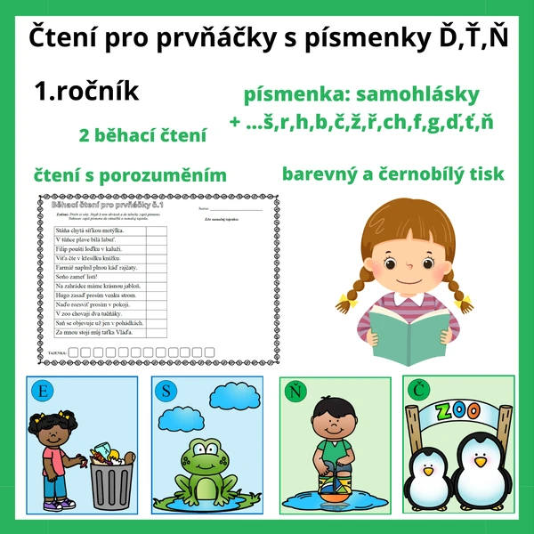 Běhací čtení pro prvňáčky s písmenky Ď,Ť,Ň