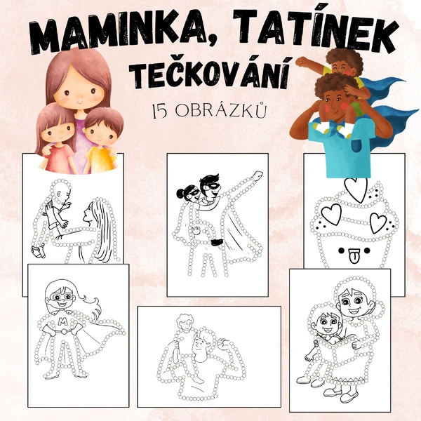 Den matek, den otců - TEČKOVÁNÍ VATOVÝMI TYČINKAMI