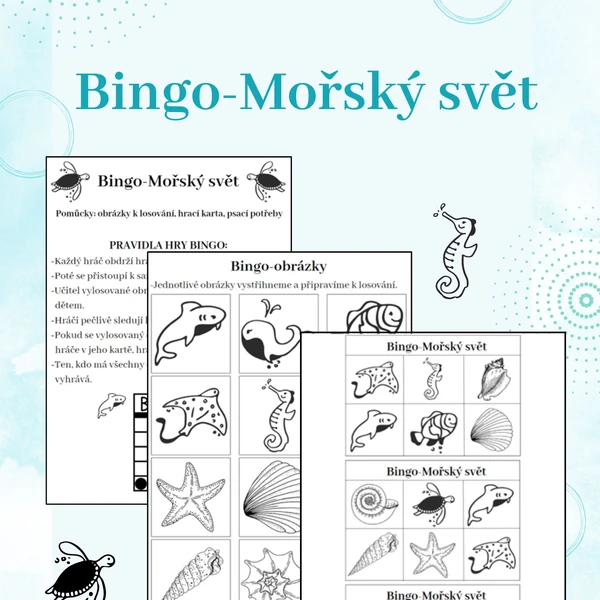 Hra BINGO-mořský svět