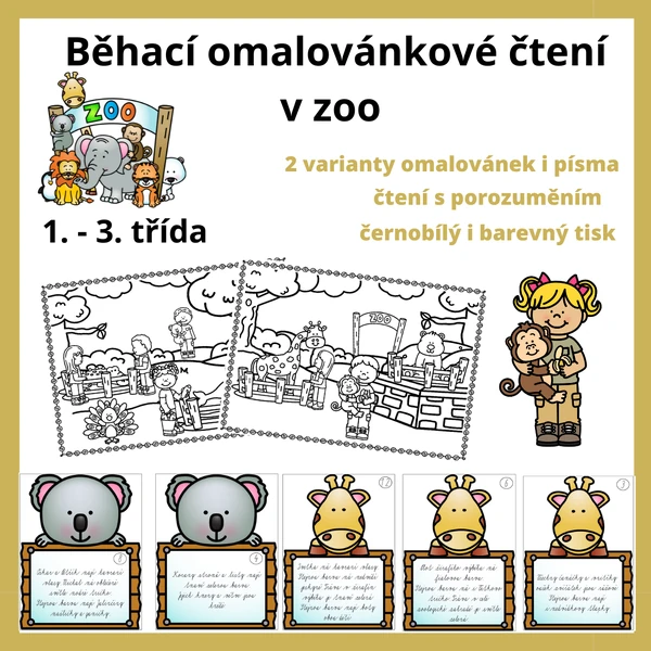 Běhací omalovánkové čtení v zoo