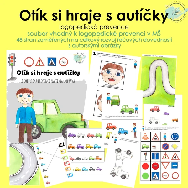Otík si hraje s autíčky