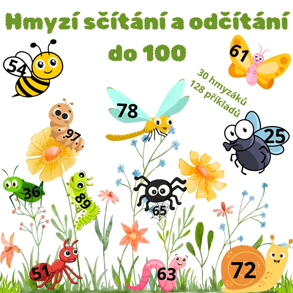 Hmyzí sčítání a odčítání do 100