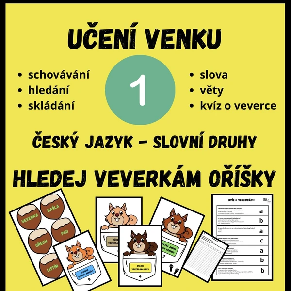 UČENÍ VENKU - 1 - SLOVNÍ DRUHY S VEVERKAMI