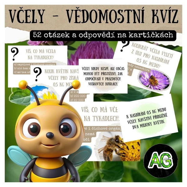 VČELY - VĚDOMOSTNÍ KVÍZ NA KARTIČKÁCH