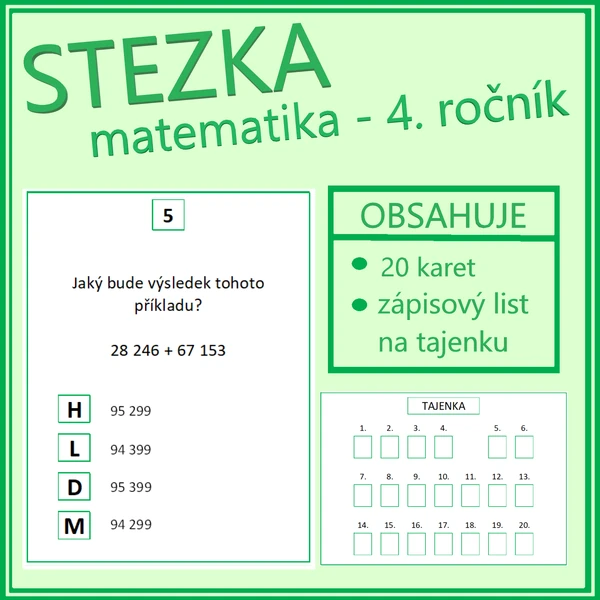 Stezka - opakovaní matematiky - 4. ročník