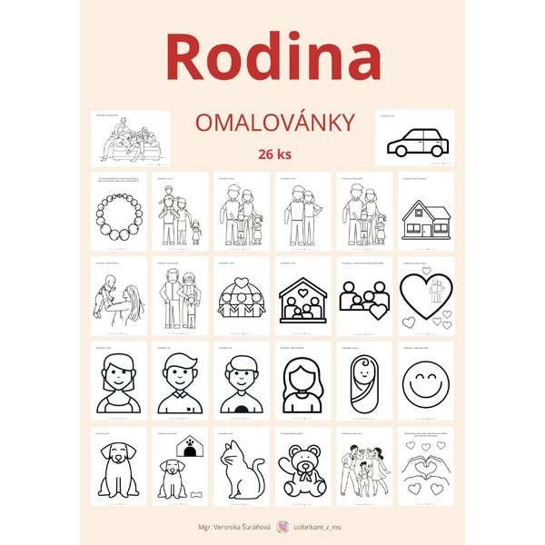 RODINA - OMALOVÁNKY (26 ks)