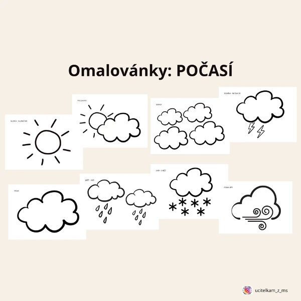 POČASÍ - omalovánky