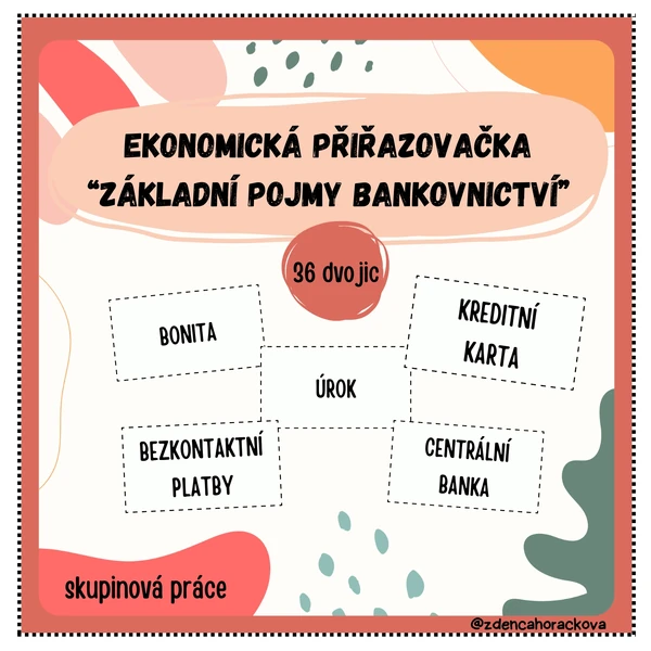 Ekonomická přiřazovačka - základní pojmy bankovnictví