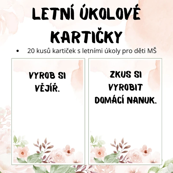 Letní úkolové kartičky