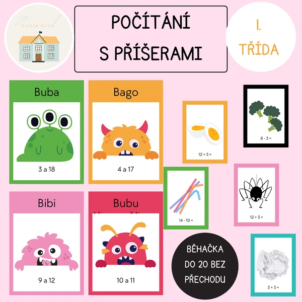 Počítání s příšerkami do 20 bez přechodu
