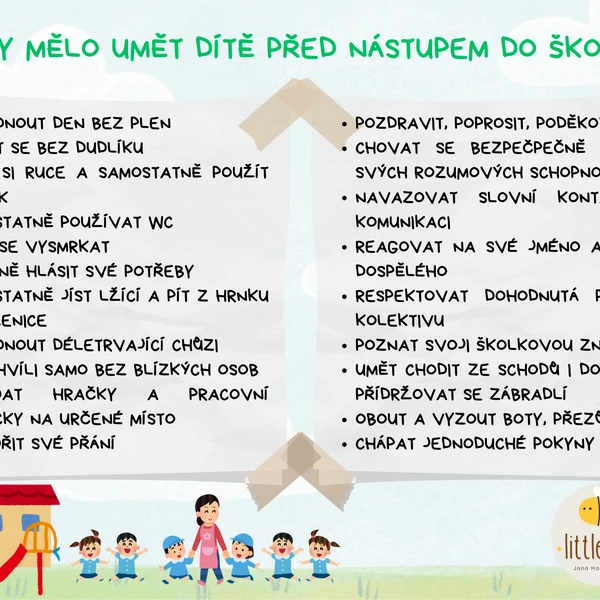 Co by mělo umět dítě před nástupem do školky?