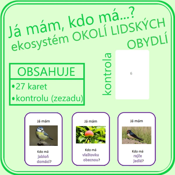 Já mám, kdo má…? EKOSYSTÉM OKOLÍ LIDSKÝCH OBYDLÍ 