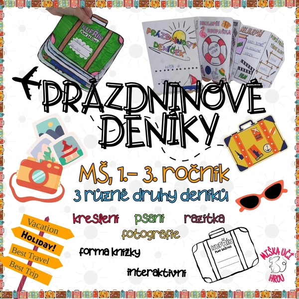 PRÁZDNINOVÉ DENÍKY - KUFŘÍK PLNÝ ZÁŽITKŮ A ZÁŽITKOVÉ KNÍŽKY - MŠ, 1. - 3. ročník