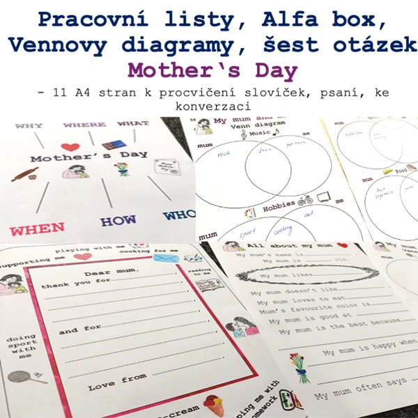 Mother's Day - pracovní listy, metody kritického myšlení
