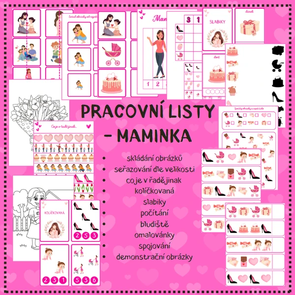 MAMINKA - pracovní listy 