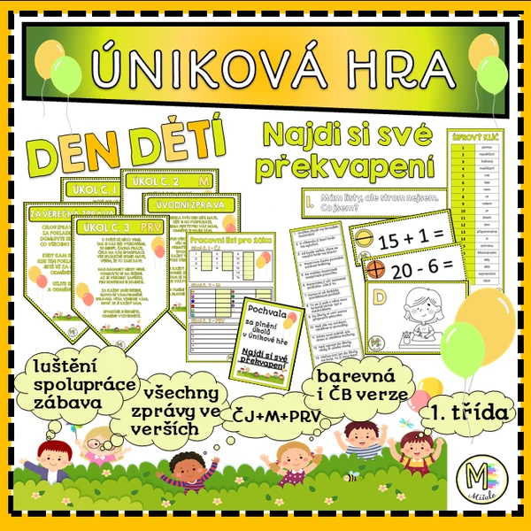 ÚNIKOVÁ HRA- DEN DĚTÍ- NAJDI SI SVÉ PŘEKVAPENÍ- 1. TŘÍDA