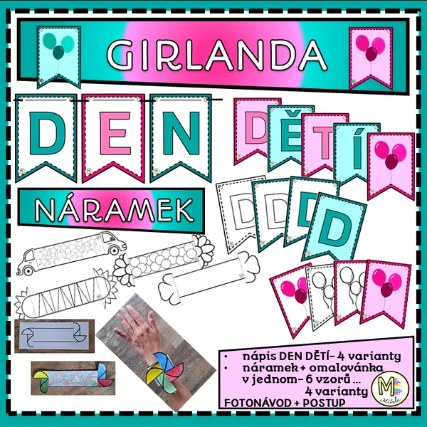 DEN DĚTÍ- GIRLANDA + NÁRAMEK