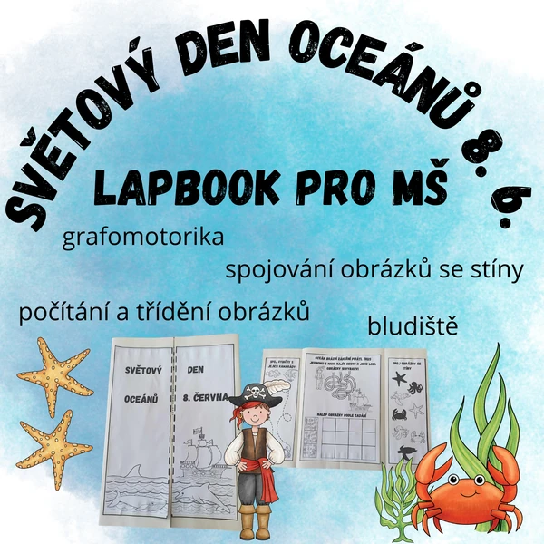 Světový den oceánů 8. 6. - lapbook pro MŠ