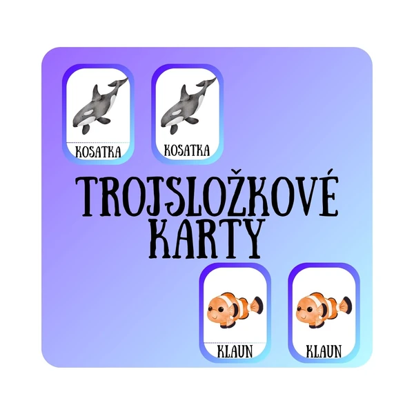 Třísložkové karty - Pod mořskou hladinou