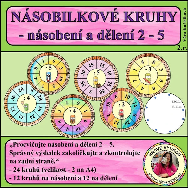 NÁSOBILKOVÉ KRUHY – násobení a dělení 2 – 5