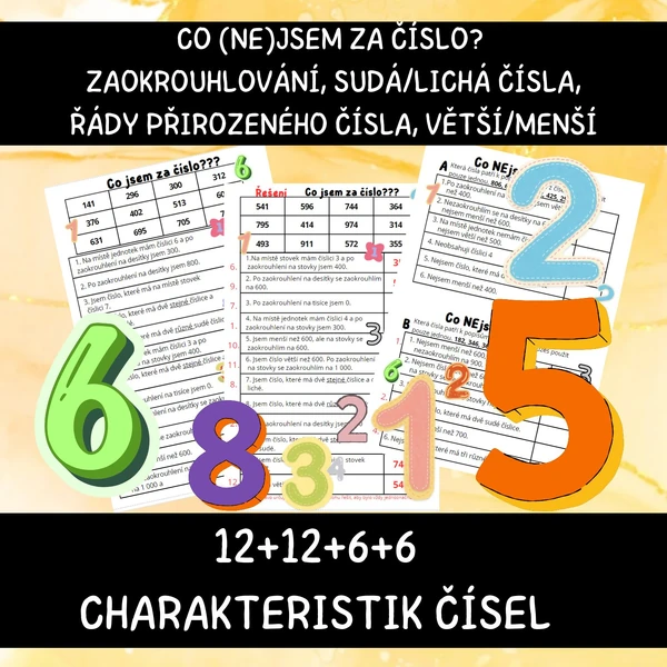 Co jsem za číslo? Zaokrouhlování, sudá a lichá, porovnávání, řády