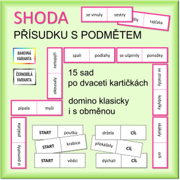 Shoda přísudku s podmětem - domino