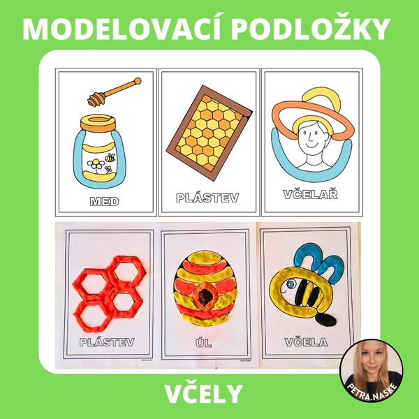 Včely - modelovací podložky (omalovánky)