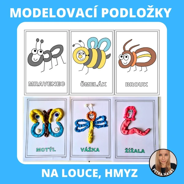 Na louce - modelovací podložky (omalovánky)