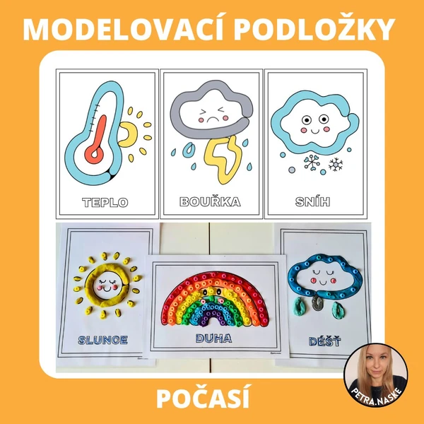 Počasí - modelovací podložky (omalovánky)