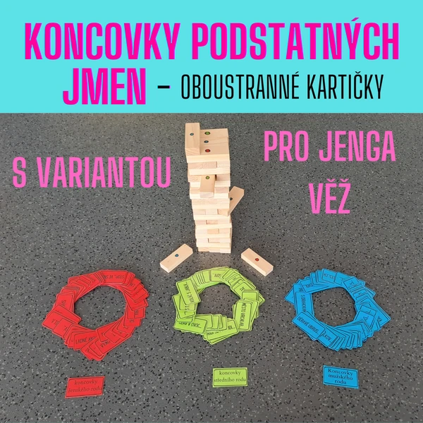 Kartičky k procvičování koncovek podstatných jmen