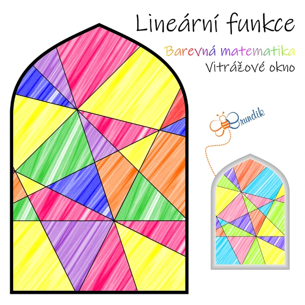 Lineární funkce (vitrážové okno) edice BAREVNÁ MATEMATIKA