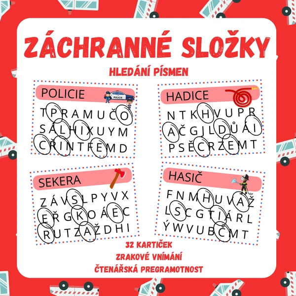 ZÁCHRANNÉ SLOŽKY - hledání písmen