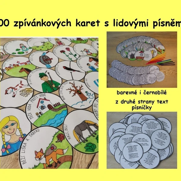 100 ZPÍVÁNKOVÝCH KARET S LIDOVÝMI PÍSNĚMI