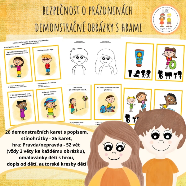 Bezpečnost o prázdninách - demonstrační obrázky s hrami