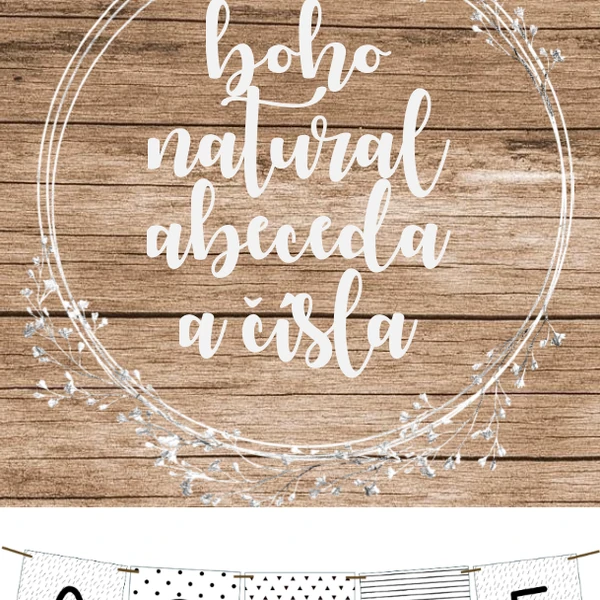 Boho natural abeceda a čísla- GIRLANDA